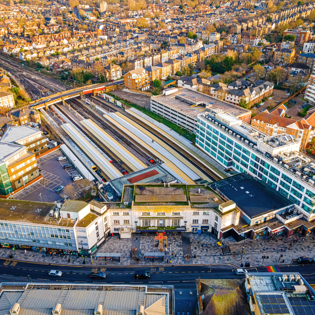 overhead view of Richmond Station London