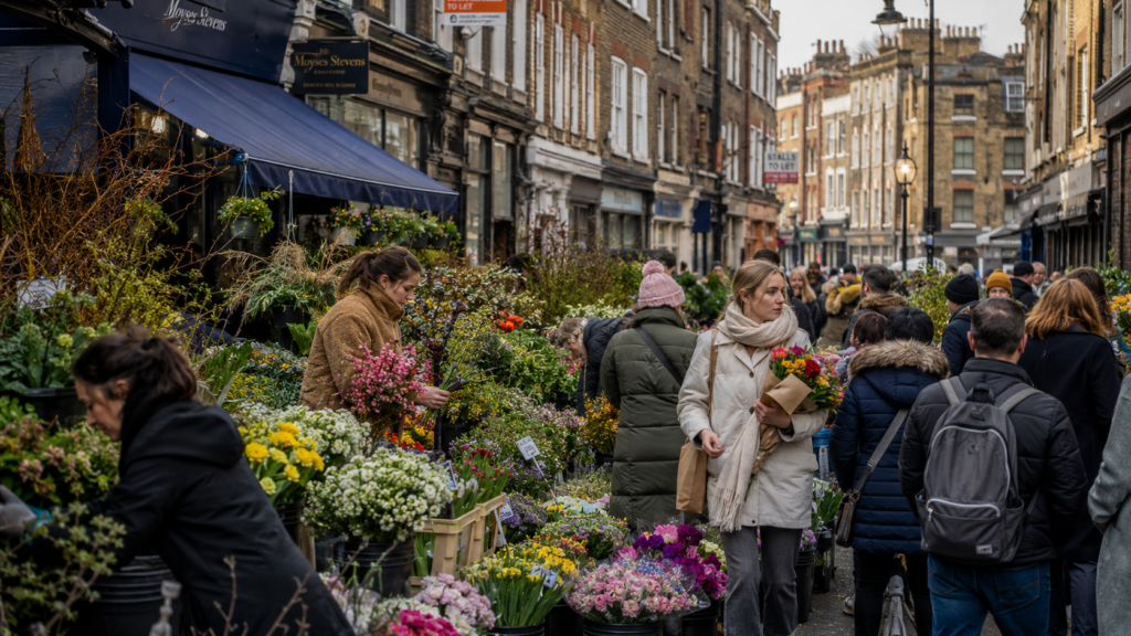 Sunday morning section, under the Columbia Road Flower Market paragraph.